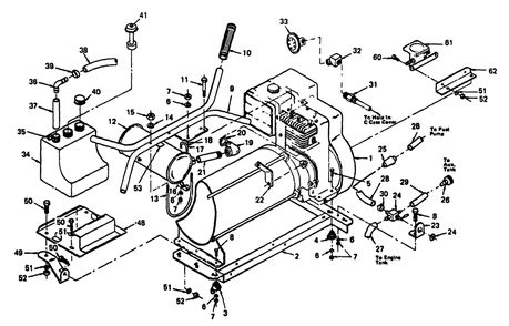 Handle And Mounting Base Diagram and Parts List for 8799-1-XR  Briggs and Stratton Generator